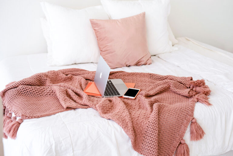 peach blanket on bed - how to be less sensitive
